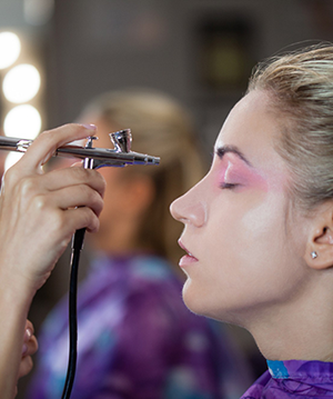 Professional airbrush makeup application at Facials by Tonya in Salado Texas